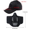 Yzpacc Airsoft Half Face Mask and Hat Set, Steel Mesh