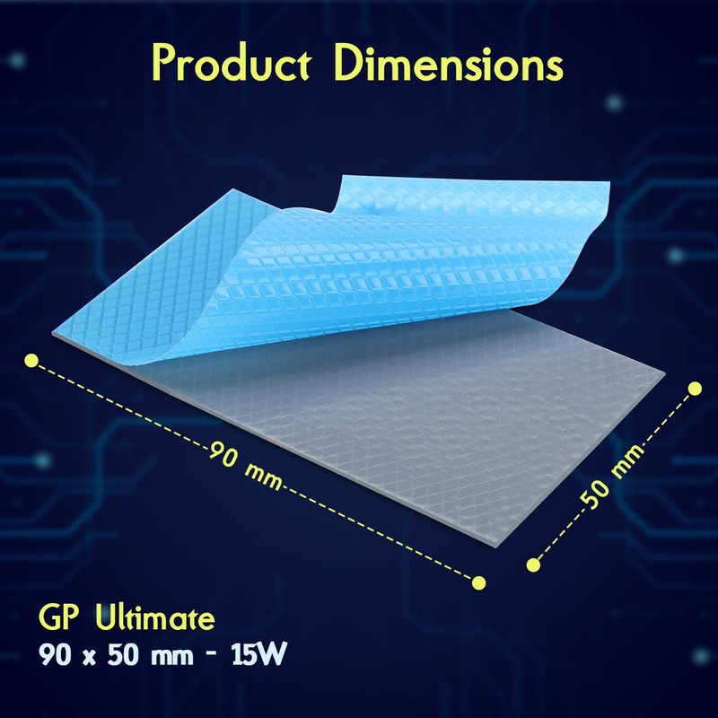 Gelid Solutions GP-Ultimate 15W- Thermal Pad 90x50x1.0mm. Excellent Heat Conduction,