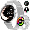 LIGE Smart Watch for Women Answer/Make Calls,1.43" AMOLED Ultra-Thin Round Fitness Tracker with 100+ Sports Modes, IP68 Waterproof 2 Straps Ladies Smartwatch for Android iOS, Silver