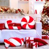 Suzile 3 Pcs Christmas 3D Candy Throw Pillows Red White