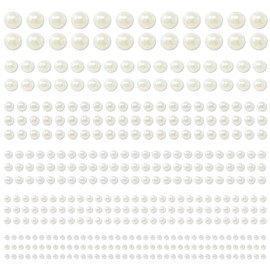 allydrew 1982pcs Acrylic Pearl Adhesive Stickers in Assorted Sizes for DIY Crafting, Face, Hair, Makeup, Nails