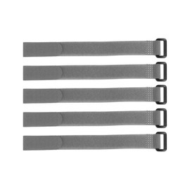 sourcing map Pack of 5 Velcro Straps 3/4 Inch x 10 Inch Reusable Safety Straps Cable Ties (Grey)
