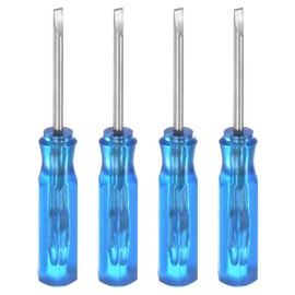 HARFINGTON 4Pcs SL1.5 Mini Slotted Screwdriver 1.5mm Magnetic Flat Head 45mm Length for Small Appliances Repairs, Blue