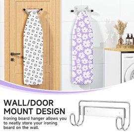 XILIMEN Ironing Board Holder Wall Mount, Iron Board Hanger Stainless Steel, Wall Mounted Ironing Board, Y T Leg Laundry Rooms Iron Board Hooks for Wall Heavy Duty