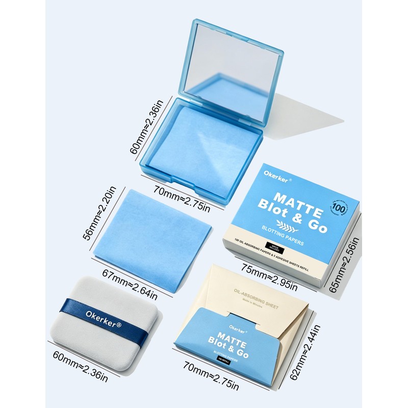 Okerker 300PCS Oil Blotting Papers for Face - Controls Shine,