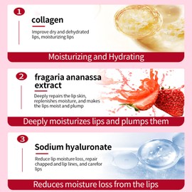 24 Pieces Collagen Crystal Lip Masks, Lip Pads for Lip Care (Pink)