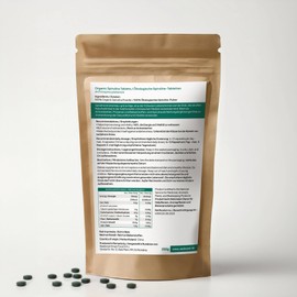 RAW BOOST SMART FOOD Spirulina-Tabletten aus 100% biologischem Anbau -Presslinge hochdosiert & ohne Zus?tze - Organic Algentabletten vegan 250 g, 500 Tabletten