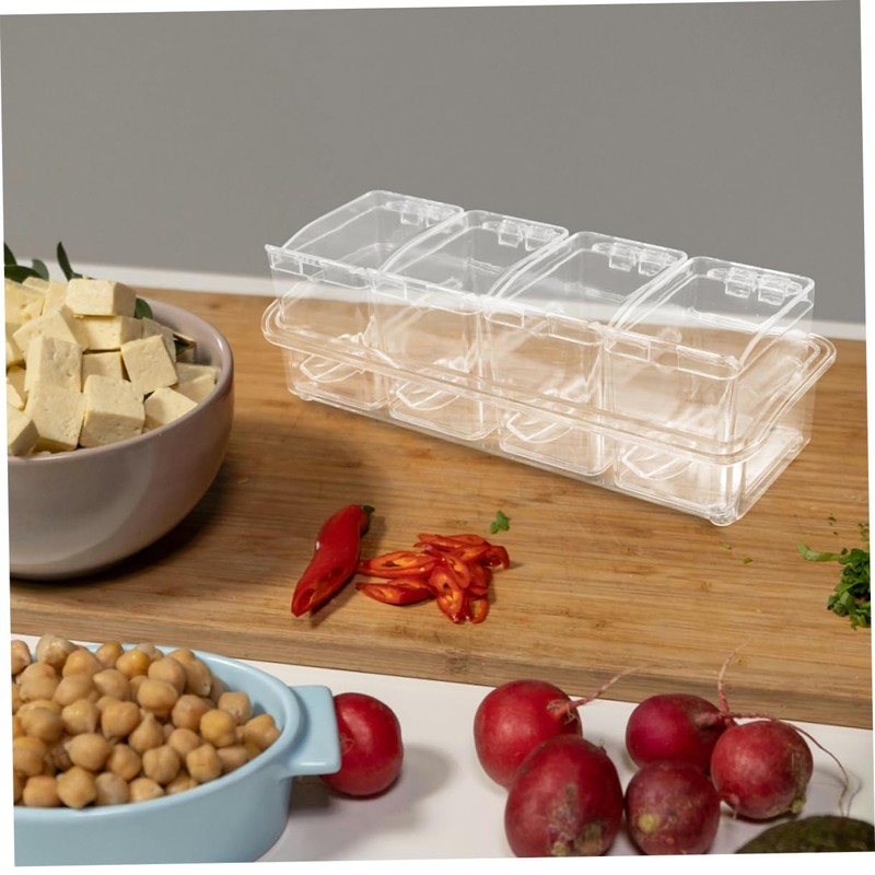 LABRIMP 2 Sets Clear Spice Jars with Lid Spoon Space