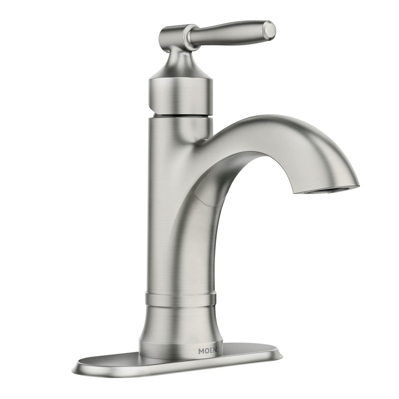 Moen Halle Spot Resist Brushed Nickel One-Handle Single Hole Bathroom