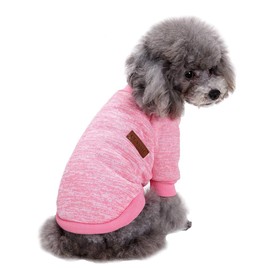 Jecikelon Dog Clothes Dogs Sweater Soft Puppies Clothing Winter Puppy Sweaters Warm Outfit for Dogs Small XXS XS Cat Apparel (Pink, L)