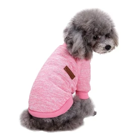 Jecikelon Dog Clothes Dogs Sweater Soft Puppies Clothing Winter Puppy Sweaters Warm Outfit for Dogs Small XXS XS Cat Apparel (Pink, L)
