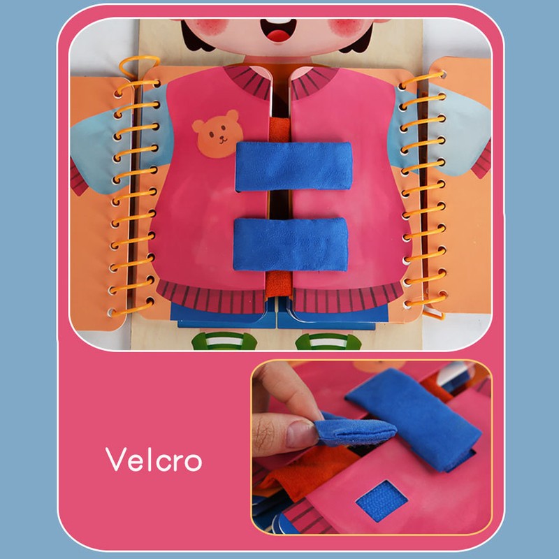 Learning to Dress Board Wooden Early Learning Basic Life Skills