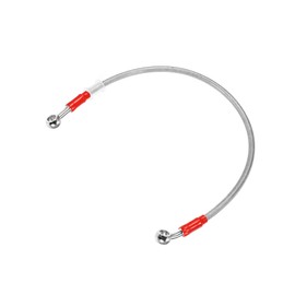 Hihaha 50cm 19.69" 10mm ID Motorcycle Hydraulic Brake Line Oil Hose Pipe 28° 0° Stainless Steel Braided Cable for ATV Motocross Sport Bikes Silver Tone Durable Material