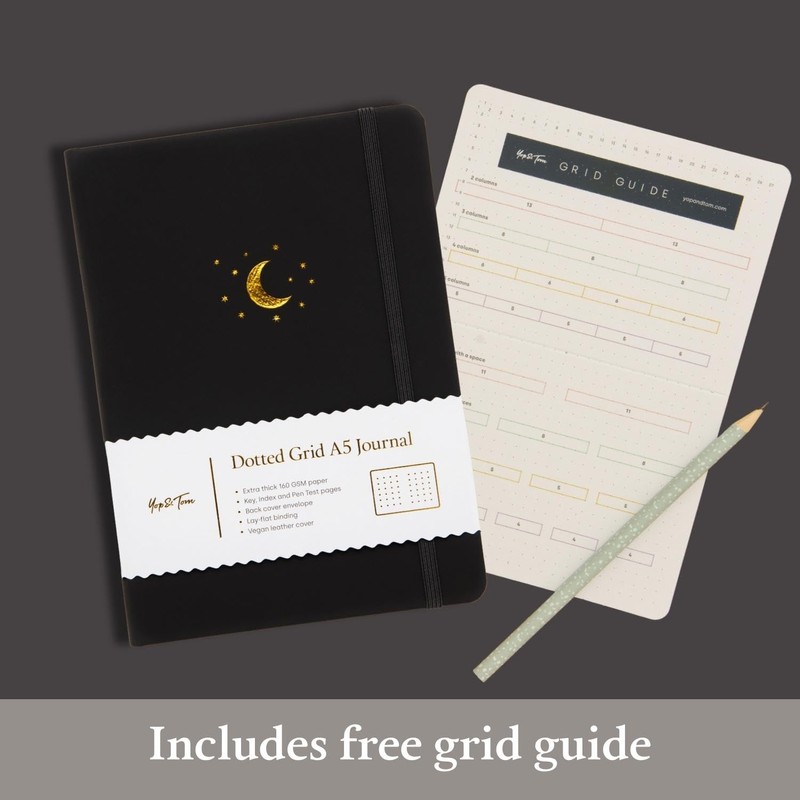 Yop & Tom Moon & Stars Dotted Notebook - With