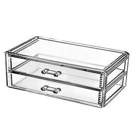 Leepesx 2 Schubladen Transparent Acryl Make-Up Aufbewahrungsbox Schreibtisch Schmuck Klar Kosmetik Organizer Eitelkeit Aufbewahrungsbox Make Up Organizer Und Aufbewahrung Make-Up StÃ¤nder