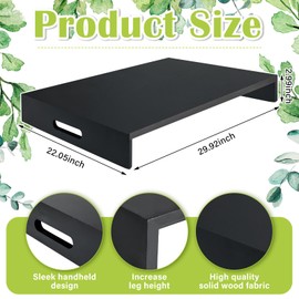 Ziliny 29. 92 x 22. 05 Inch Black Wooden Rv Stove Top Cover Stove Top Sink Cover Noodle Cutting Board for Electric Gas Burners Sink Noodle Board