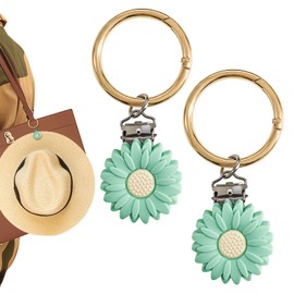 2pcs Travel Hat Clip Buckles - Multi-Functional Hat Clip Buckles Daisy Fashion Bags Hat Clips, Keychains,Hat Clips on Handbags, Tote Bags and Backpacks - Powerful Grip Hat Clip for Hanging, Hands Free