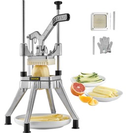 VEVOR Commercial Vegetable Fruit Chopper 3/8″ Blade Professional Food Dicer Kattex French Fry Cutter Onion Slicer Stainless Steel for Tomato Peppers Potato Mushroom Upgrade Style 3/8"