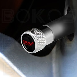 STI Tire Valve Cap WRX BRZ Crossover XV Dress Up Cool (STI, Silver)