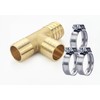 GASMIS 3/4 Inch 19 mm Brass T-Piece Hose Connector with