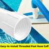 1-1/2" Pool Vacuum Hose Cuff 2 Pack Threaded Swimming Pool