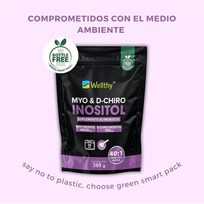 Myo Inositol Y D-chiro Inositol 369gr Wellthy 90 Servs 40:1