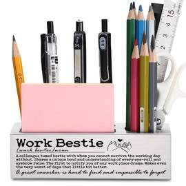 FOKCBOCM Work Bestie Gifts for Women Funny, New Job gifts for Work Bestie, Retirement Birthday leaving Party Gifts for Work Bestie Coworker Friends, Best Work Bestie Office Desk Pencil Holders-DS20