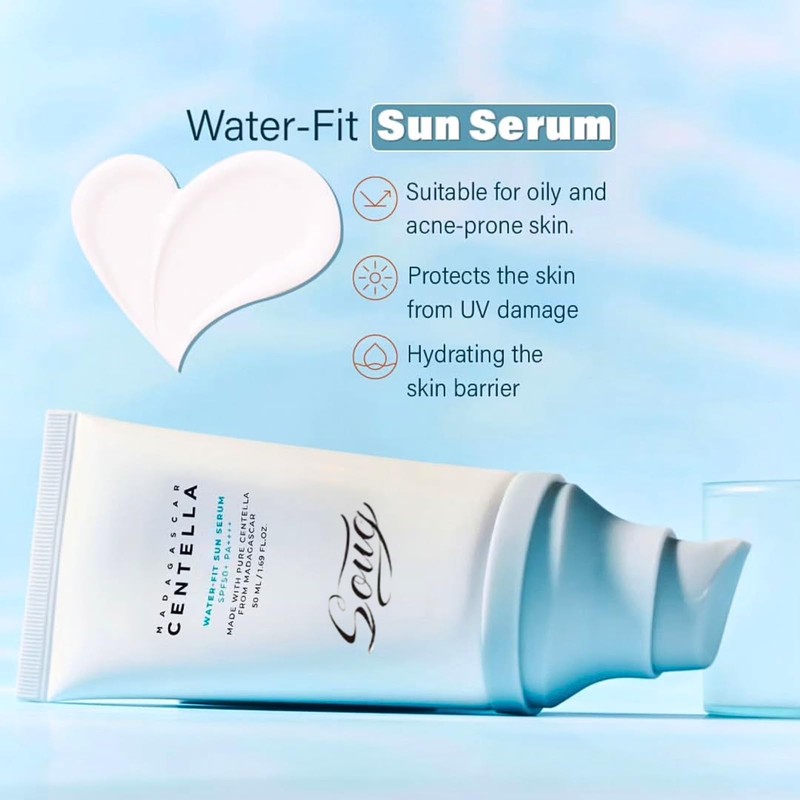 2PC Centella Sun Cream SPF 50 Pa++++, Madagascar Centella Sunscreen,