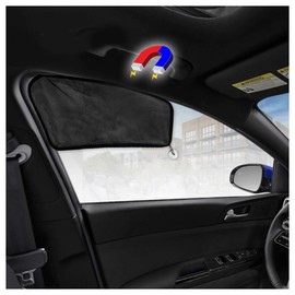 ggomaART Car Window Sun Shade - Universal Reversible Magnetic Curtain for Driver or Passenger with Sun Protection Block Damage from Direct Bright Sunlight, and Heat - 1 Piece of Black Mesh