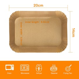Pack of 100 Baking Paper for Ninja Foodi MAX Dual Zone Hot Air Fryer [AF300EU] [AF400EU], 20 x 14 cm Non-Stick Waterproof Oil-Proof Parchment Paper Airfryer Accessories for Double Chamber Air Fryer