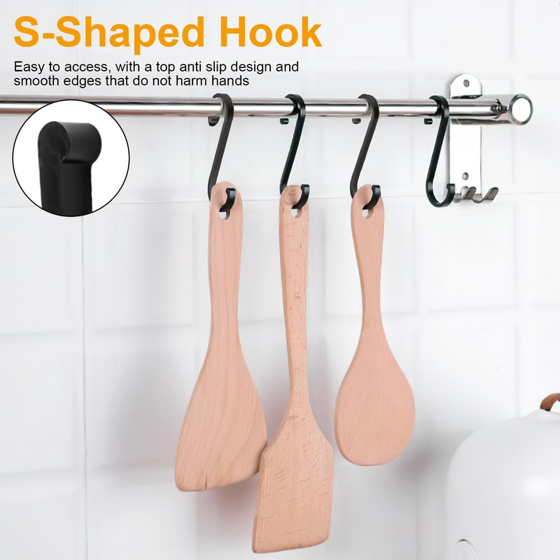 QTMMC 10 Pack S Shaped Hooks Anti-Rust Heavy Duty S