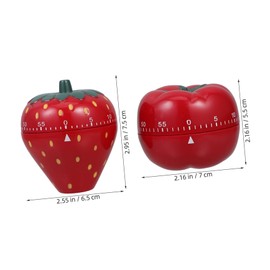 iplusmile 2pcs 60 Cute Kitchen Timer Mechanical Countdown Timer for Cooking Baking Tea Brewing Charming Strawberry Persimmon Design Efficient Management Tool