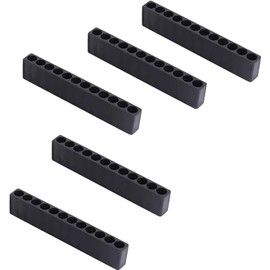 5 Pcs Hex Bit Holder,12 Holes Hex Bit Organiser,Professional Screwdriver Bit Holder,Plastic Drill Bit Storage Strips,Screwdriver Organiser Set,for DIY Enthusiast,Craftsman (Black)