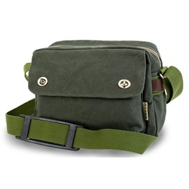 Hinomoto Canvas Shoulder Bag, Approx. 7.9 x 10.6 x 3.9 inches (20 x 27 x 10 cm), Canvas Twist Hardware Shoulder Bag No. 104 (Adjustable Shoulder Straps), green (moss green)