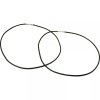 FindingKing 2 Black Leather Cord Necklaces 16" Sterling Silver Clasps