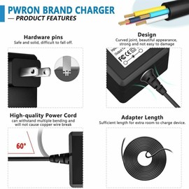 PwrON Power Charger Adapter for Nouvella Nail Drill, 12V 1.5A AC-DC Battery Supply for 35000RPM Rechargeable Electric File Manicure Tech Art Salon Home DIY Use