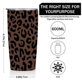 Leopard Gifts for Women 20 oz Tumbler, Minimalist Stainless Steel Insulated