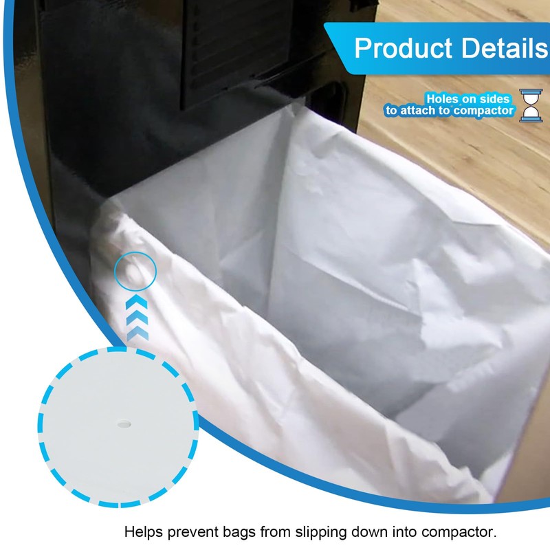 W10165294RB Trash Compactor Bags Fits 15-inch Rectangular Drawer Compactors, 60