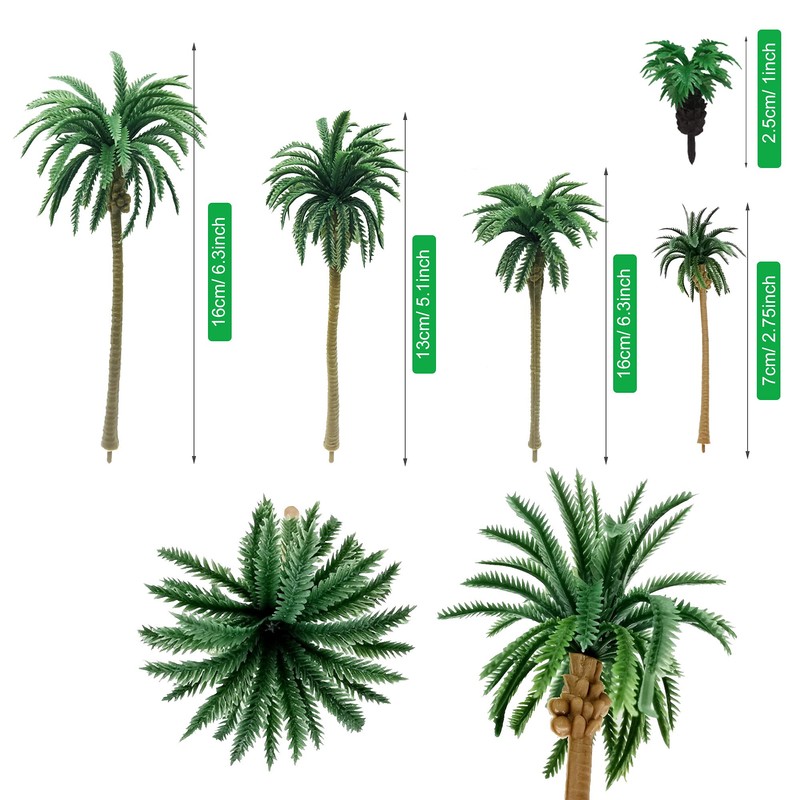 NA Woohome Pack of 44 Model Making Trees, Miniature Palm