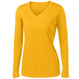 Women's Long Sleeve Moisture Wicking Athletic Shirts Dry Fit Workout Tops for Women Gold