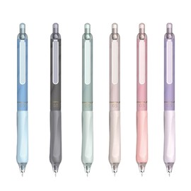 DUNBONG Retractable 0.5mm Porous Point Pen, metal clip, non-slip pen holder, Black ink gel pens, Box of 6 Pens (6)