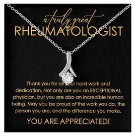 Rheumatologist Necklace Message Card Box Alluring Standard - Thank You For All Your Hard Work - Appreciation Doctor Specialist Assistant Patient