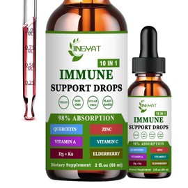 JINGYAT Quercetin with Bromelain Liquid Drops - Natural Immune Support Supplement, Antioxidant, Vegan, Non-GMO