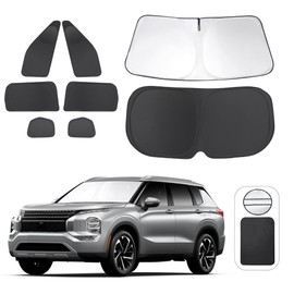 TINGLU Window Shades for Mitsubishi Outlander 2022 2023 2024 2025 (NOT for Outlander Sport) Accessories Car Side Full Windows Rear Windshield Sun Shade Camping Sun UV Rays Privacy Protection 8PCS