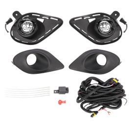 HECASA LED Fog Light Assembly Compatible with 2015-2023 Dodge Charger GT Pursuit R/T SRT Hellcat Redeye Widebody SRT Replacement for 68280429AA 68280428AA Fog Lamp Kit w/Switch Bezels Wires
