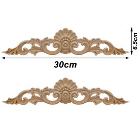 Zasvec Wooden Ornaments for Furniture Pack of 4 Wooden Ornaments Wood Carving Decoration Wooden Decoration Wall Ornament Wooden Ornaments Craft Wood Wall Decoration Wood Wood Decorative for Cupboard