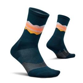 Feetures Trail Max Cushion Mini Crew Sock - Hiking Socks for Men & Women - Blue Ridge Navy, XL (1 Pair)