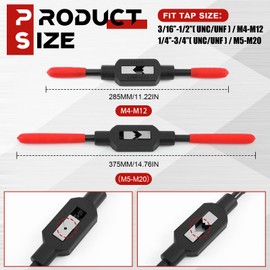 WILLBOND 2 Pcs Adjustable Tap Wrench Handle Tap Handle Tool Ratcheting Tap Handle for Tap Reamer Tapping Hand Tool (1/4"-3/4",3/16"-1/2")