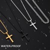 Fiusem Cross Necklace Chain for Men, Silver Tone Mens Cross