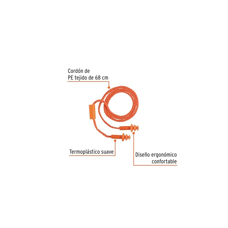Truper TA-3B, Tapón auditivo reutilizable de triple barrera